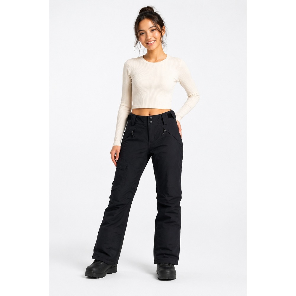 The North Face HyVent Insulated Ski Snowboard Cargo Pants Womens XS Black Winter